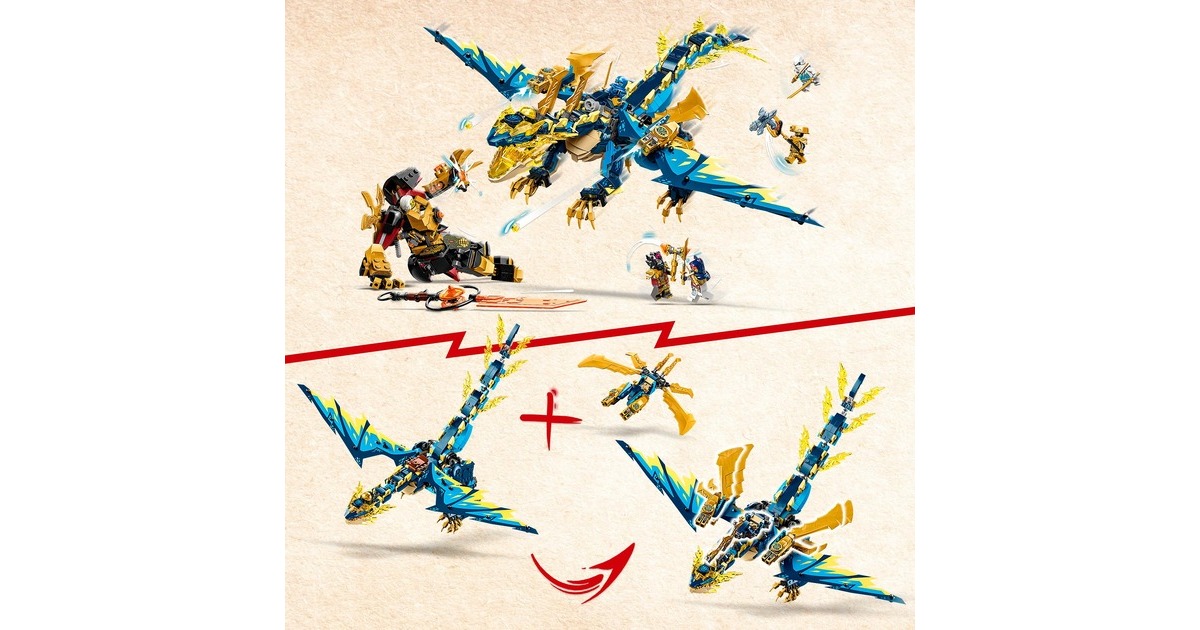 LEGO 71796 Ninjago Kaiserliches Mech-Duell gegen den Elementardrachen, Konstruktionsspielzeug