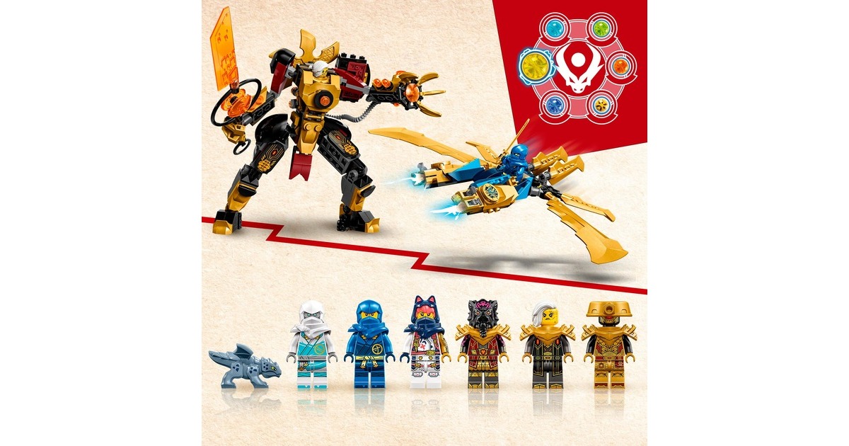 LEGO 71796 Ninjago Kaiserliches Mech-Duell gegen den Elementardrachen, Konstruktionsspielzeug