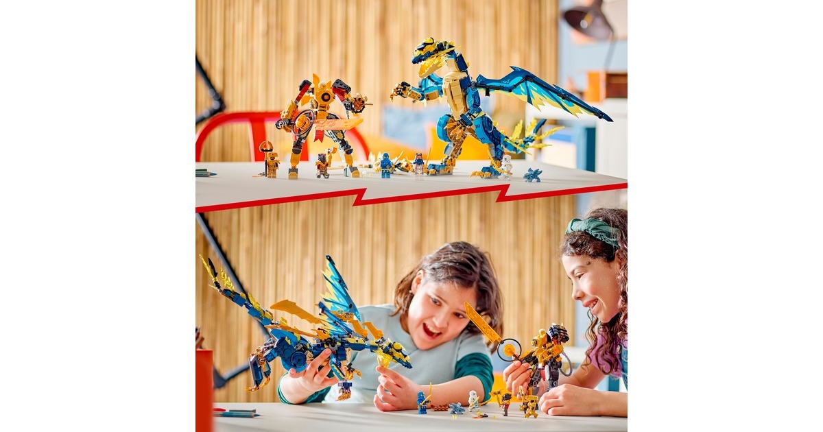 LEGO 71796 Ninjago Kaiserliches Mech-Duell gegen den Elementardrachen, Konstruktionsspielzeug