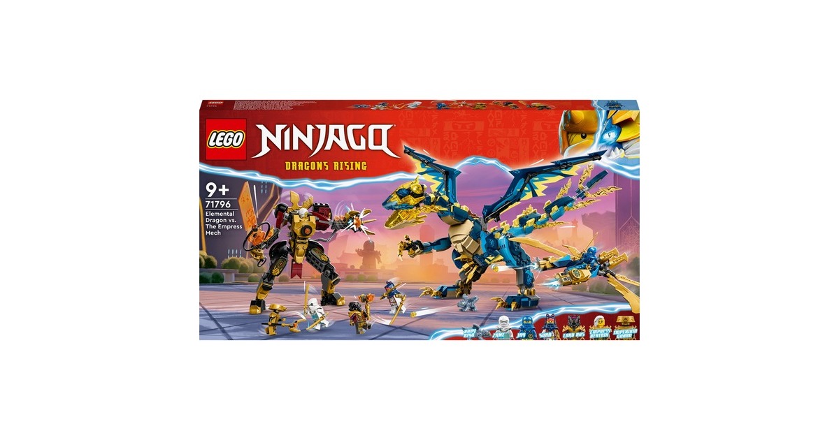 LEGO 71796 Ninjago Kaiserliches Mech-Duell gegen den Elementardrachen, Konstruktionsspielzeug