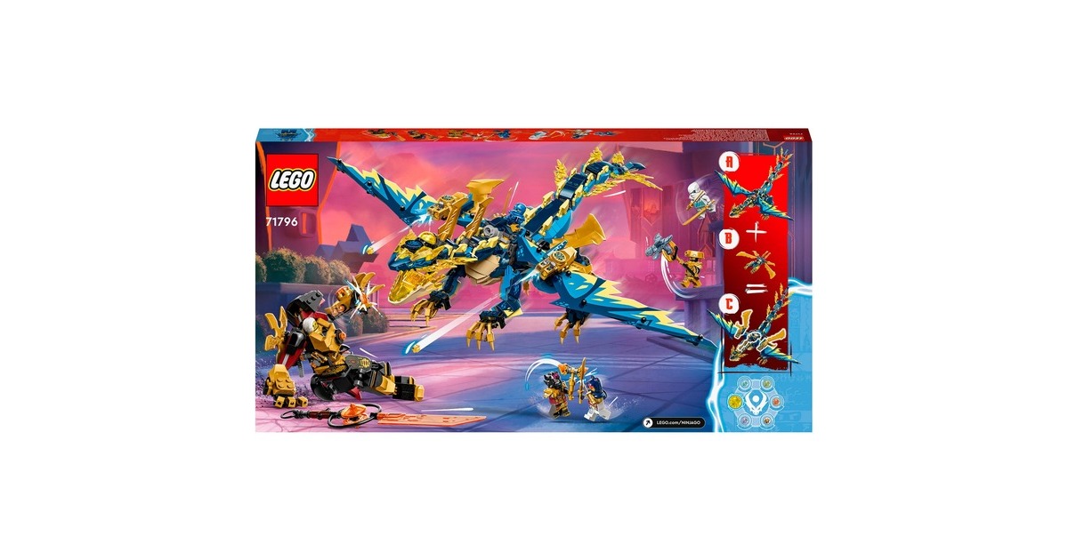 LEGO 71796 Ninjago Kaiserliches Mech-Duell gegen den Elementardrachen, Konstruktionsspielzeug