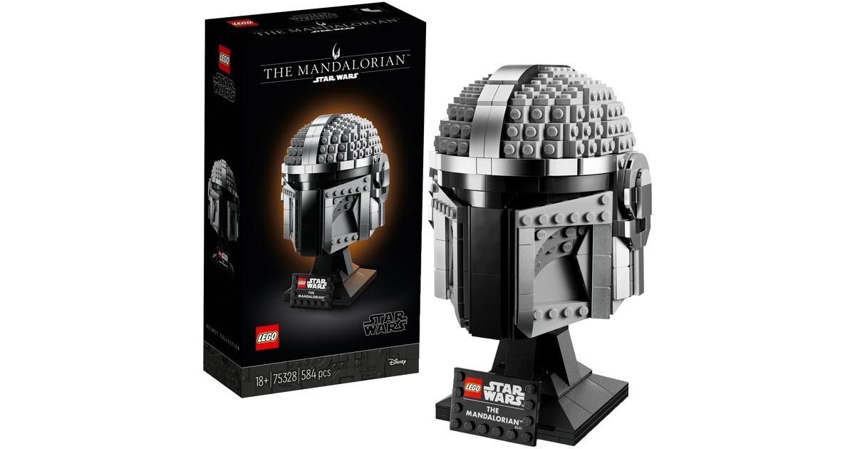 LEGO 75328 Star Wars Mandalorianer Helm, Konstruktionsspielzeug(Sammlerstück und ein tolles Geschenk für Erwachsene, Bausatz, Zimmer-Deko)