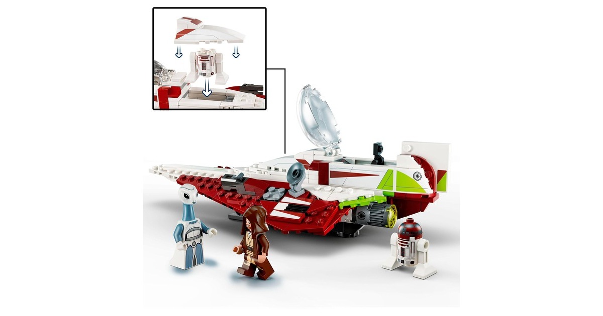 LEGO 75333 Star Wars Obi-Wan Kenobis Jedi Starfighter, Konstruktionsspielzeug(Set zum Bauen mit Taun We, Droidenfigur und Lichtschwert, Angriff der Klonkrieger Set)