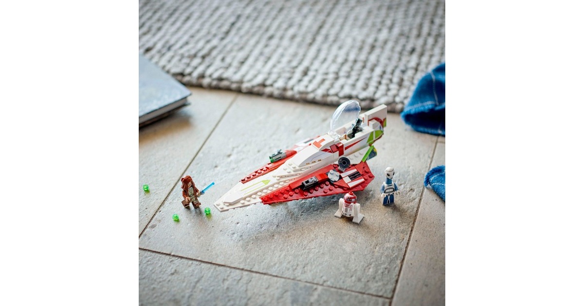 LEGO 75333 Star Wars Obi-Wan Kenobis Jedi Starfighter, Konstruktionsspielzeug(Set zum Bauen mit Taun We, Droidenfigur und Lichtschwert, Angriff der Klonkrieger Set)