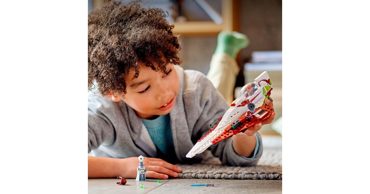 LEGO 75333 Star Wars Obi-Wan Kenobis Jedi Starfighter, Konstruktionsspielzeug(Set zum Bauen mit Taun We, Droidenfigur und Lichtschwert, Angriff der Klonkrieger Set)