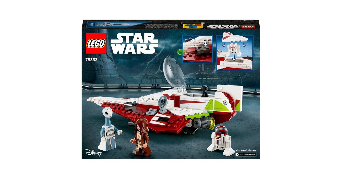 LEGO 75333 Star Wars Obi-Wan Kenobis Jedi Starfighter, Konstruktionsspielzeug(Set zum Bauen mit Taun We, Droidenfigur und Lichtschwert, Angriff der Klonkrieger Set)