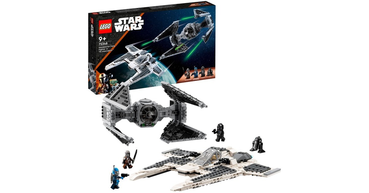 LEGO 75348 Star Wars Mandalorianischer Fang Fighter vs. TIE Interceptor, Konstruktionsspielzeug