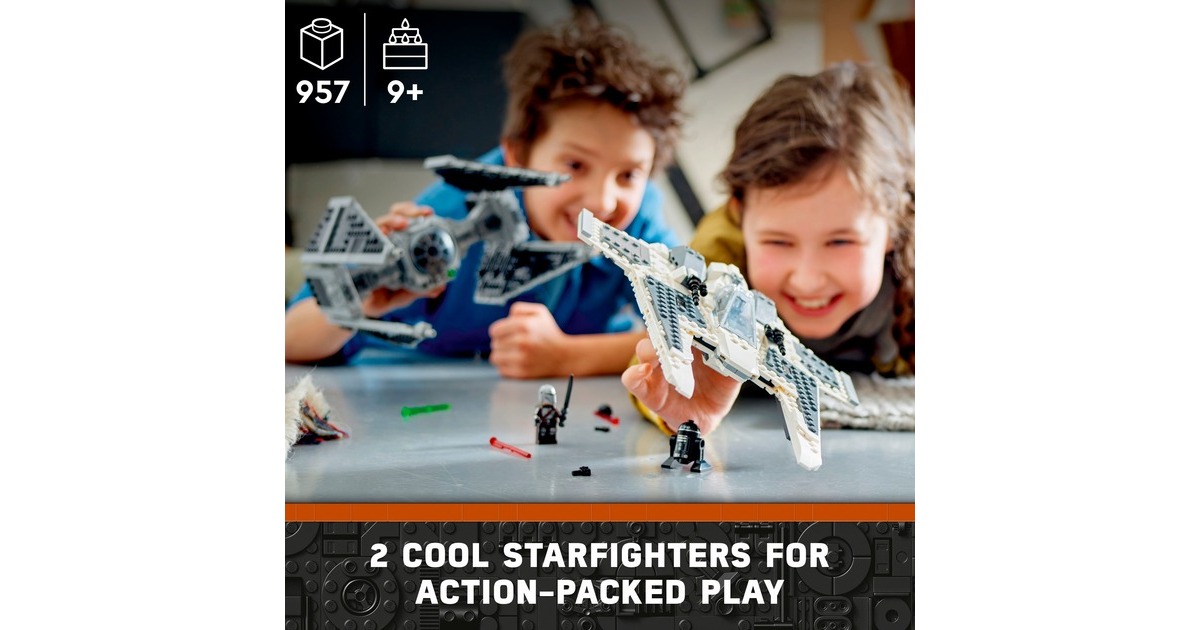 LEGO 75348 Star Wars Mandalorianischer Fang Fighter vs. TIE Interceptor, Konstruktionsspielzeug