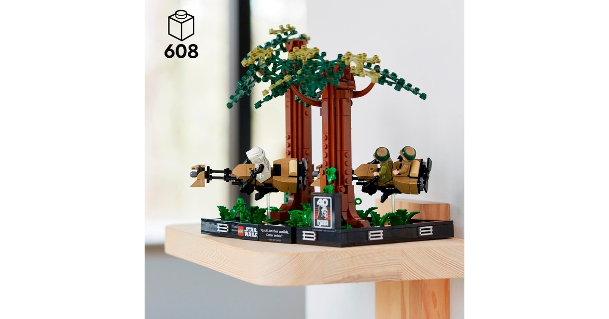 LEGO 75353 Star Wars Verfolgungsjagd auf Endor - Diorama, Konstruktionsspielzeug