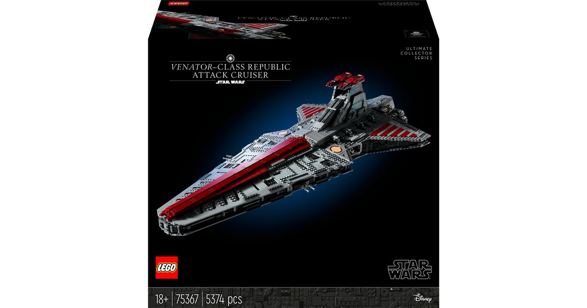 LEGO 75367 Star Wars Republikanischer Angriffskreuzer der Venator-Klasse, Konstruktionsspielzeug
