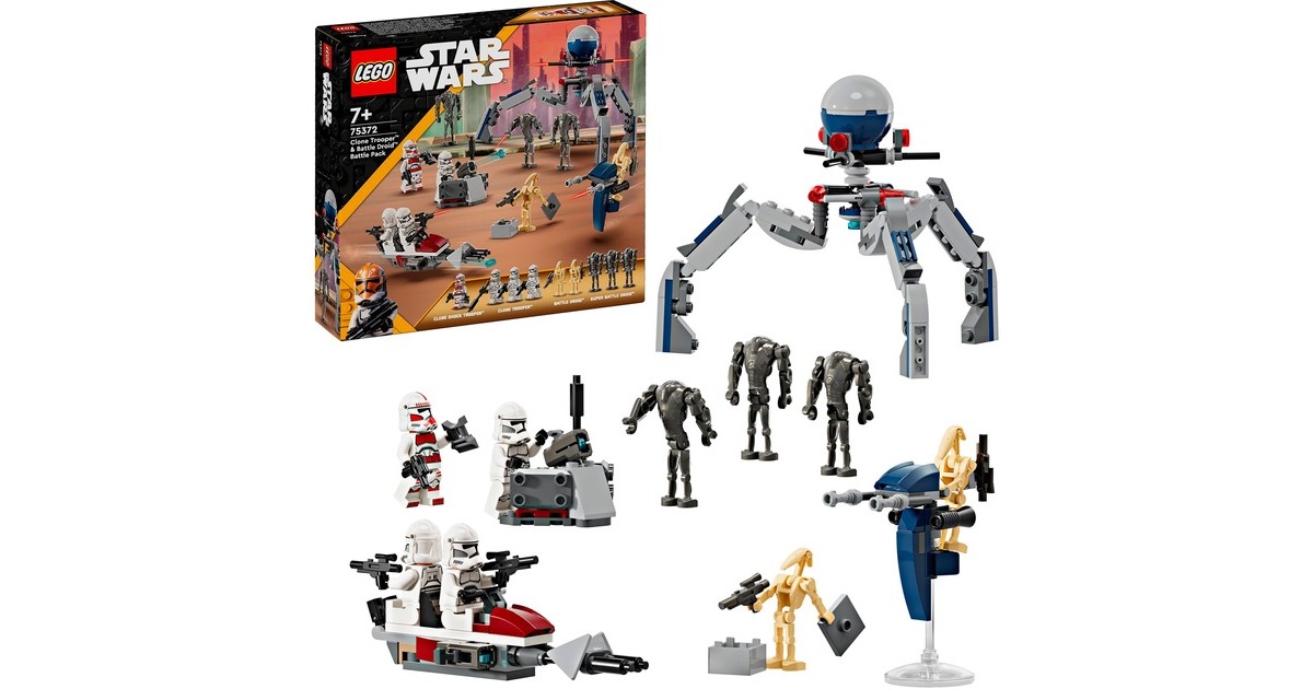 LEGO 75372 LEGO Star Wars Clone Trooper & Battle Droid Battle Pack, Konstruktionsspielzeug