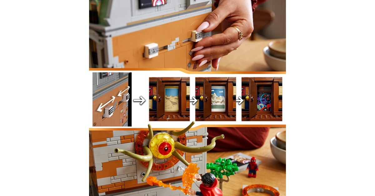 LEGO 76218 Marvel Super Heroes Sanctum Sanctorum, Konstruktionsspielzeug(3-stöckiges Modular Building Set mit Doctor Strange und Iron Man Minifiguren)
