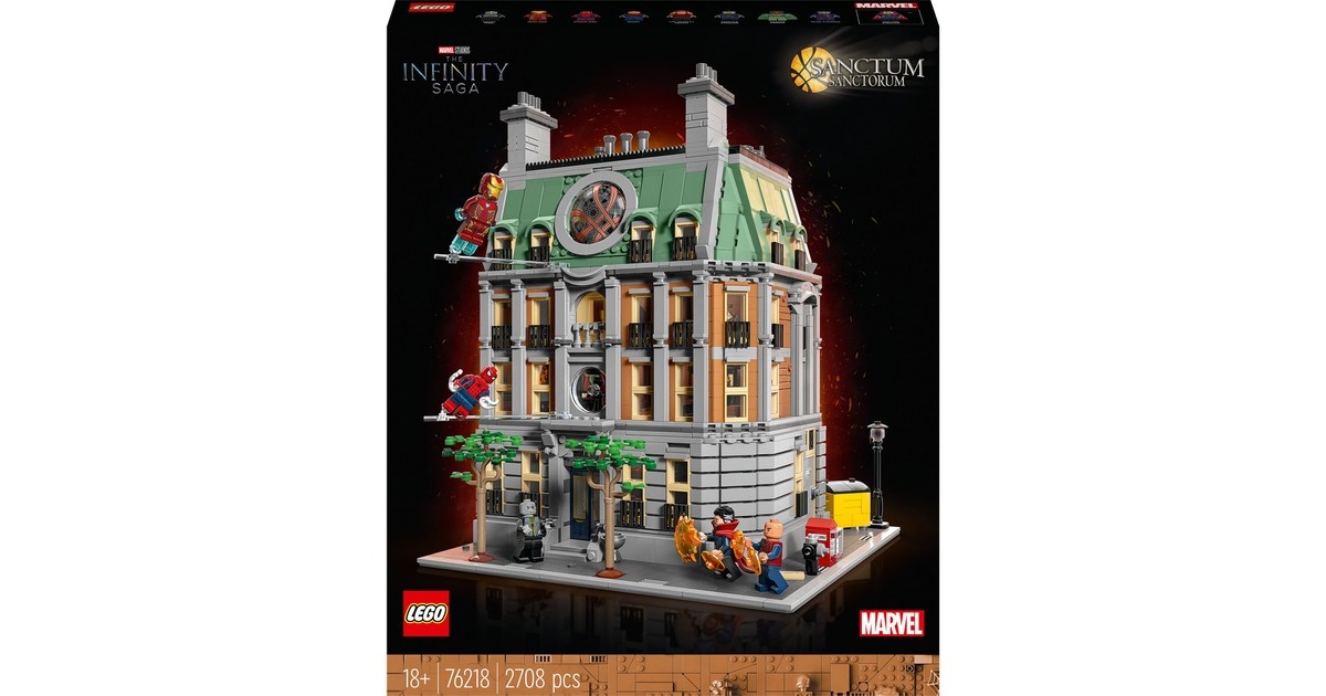 LEGO 76218 Marvel Super Heroes Sanctum Sanctorum, Konstruktionsspielzeug(3-stöckiges Modular Building Set mit Doctor Strange und Iron Man Minifiguren)
