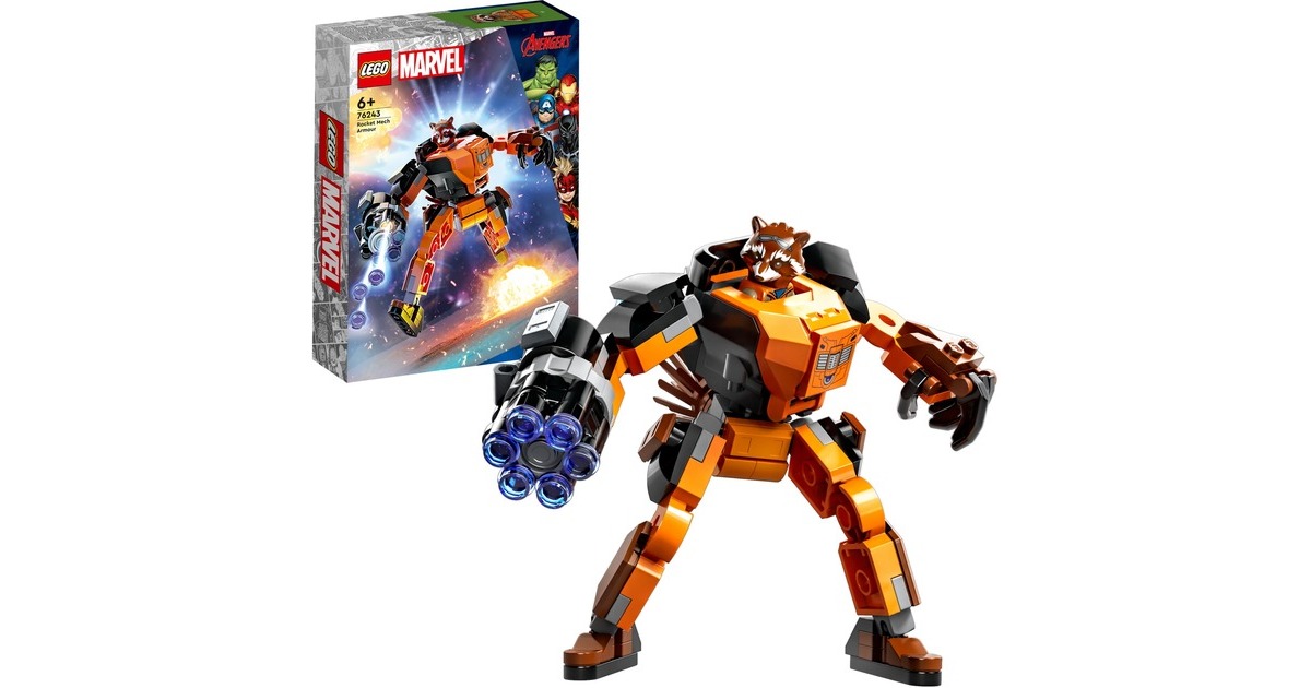LEGO 76243 Marvel Rocket Mech, Konstruktionsspielzeug