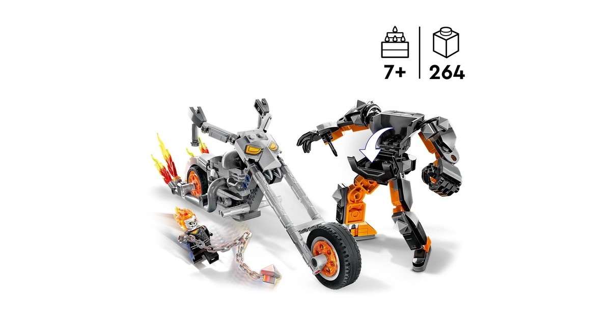 LEGO 76245 Marvel Ghost Rider mit Mech & Bike, Konstruktionsspielzeug
