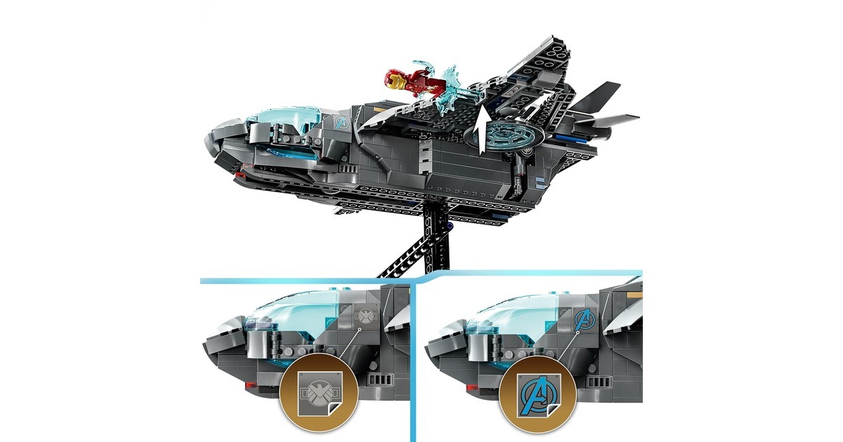 LEGO 76248 Marvel Der Quinjet der Avengers, Konstruktionsspielzeug