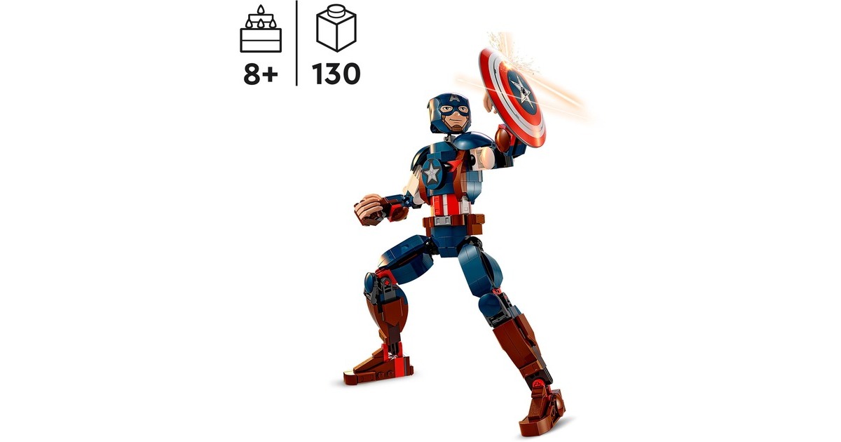 LEGO 76258 Marvel Super Heroes Captain America Baufigur, Konstruktionsspielzeug