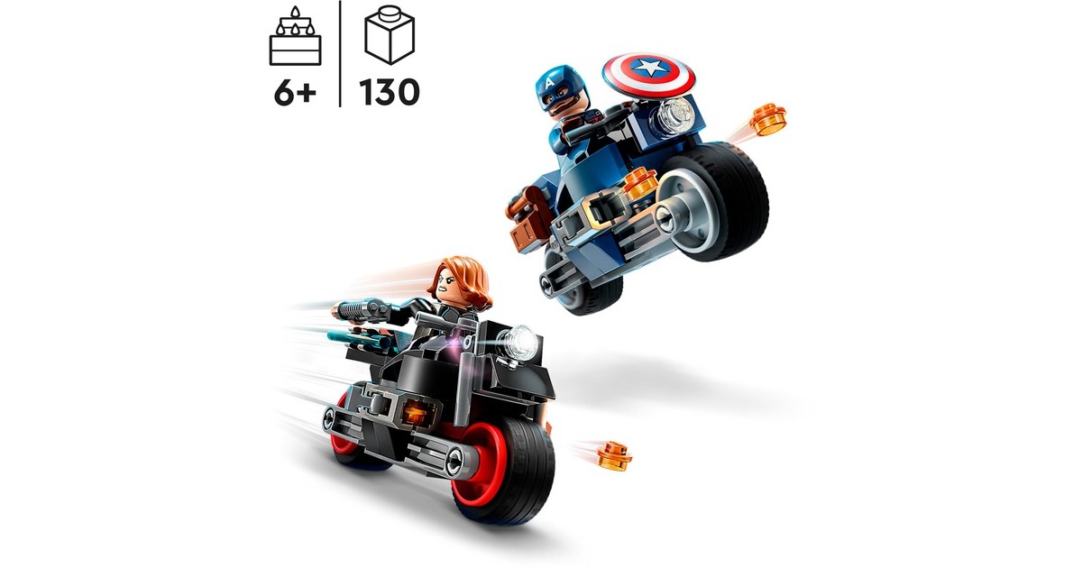 LEGO 76260 Marvel Super Heroes Black Widows & Captain Americas Motorräder, Konstruktionsspielzeug