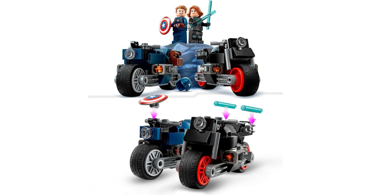 LEGO 76260 Marvel Super Heroes Black Widows & Captain Americas Motorräder, Konstruktionsspielzeug