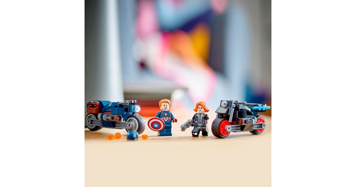 LEGO 76260 Marvel Super Heroes Black Widows & Captain Americas Motorräder, Konstruktionsspielzeug