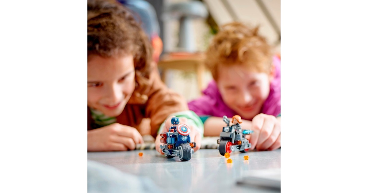 LEGO 76260 Marvel Super Heroes Black Widows & Captain Americas Motorräder, Konstruktionsspielzeug