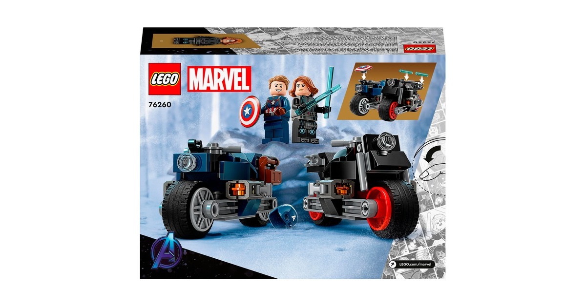 LEGO 76260 Marvel Super Heroes Black Widows & Captain Americas Motorräder, Konstruktionsspielzeug