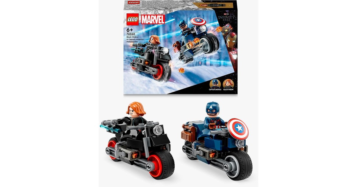 LEGO 76260 Marvel Super Heroes Black Widows & Captain Americas Motorräder, Konstruktionsspielzeug