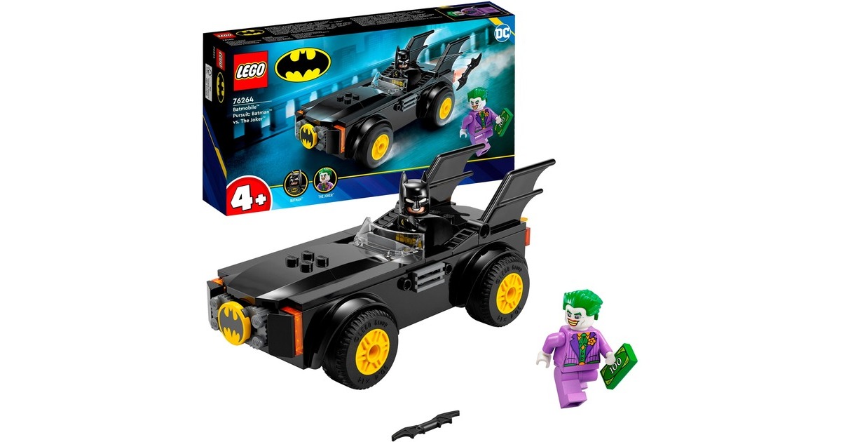 LEGO 76264 DC Super Heroes Verfolgungsjagd im Batmobile: Batman vs. Joker, Konstruktionsspielzeug