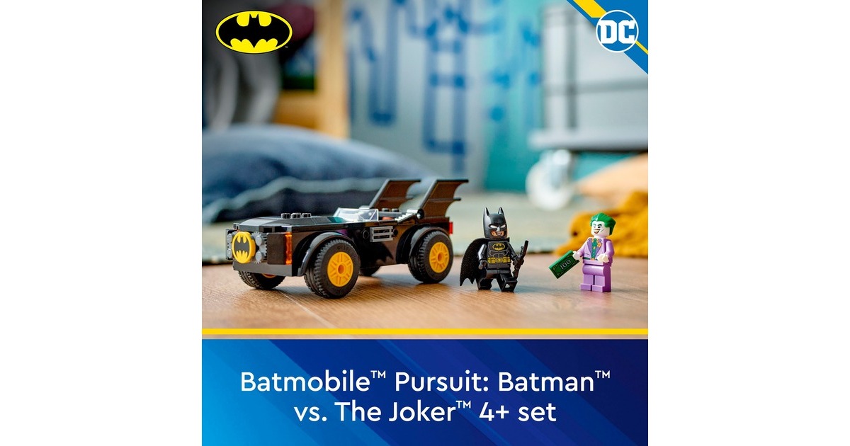 LEGO 76264 DC Super Heroes Verfolgungsjagd im Batmobile: Batman vs. Joker, Konstruktionsspielzeug