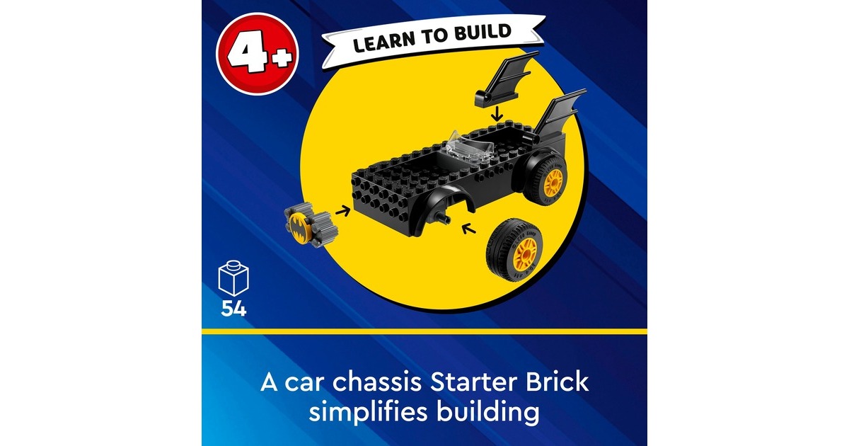 LEGO 76264 DC Super Heroes Verfolgungsjagd im Batmobile: Batman vs. Joker, Konstruktionsspielzeug