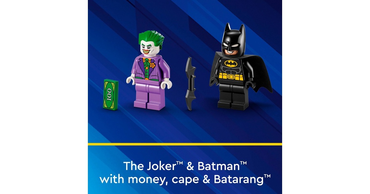 LEGO 76264 DC Super Heroes Verfolgungsjagd im Batmobile: Batman vs. Joker, Konstruktionsspielzeug