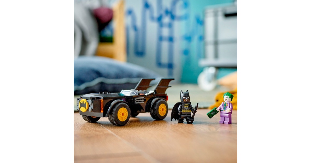 LEGO 76264 DC Super Heroes Verfolgungsjagd im Batmobile: Batman vs. Joker, Konstruktionsspielzeug