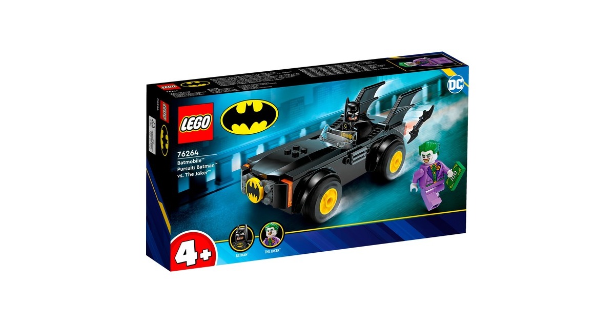 LEGO 76264 DC Super Heroes Verfolgungsjagd im Batmobile: Batman vs. Joker, Konstruktionsspielzeug