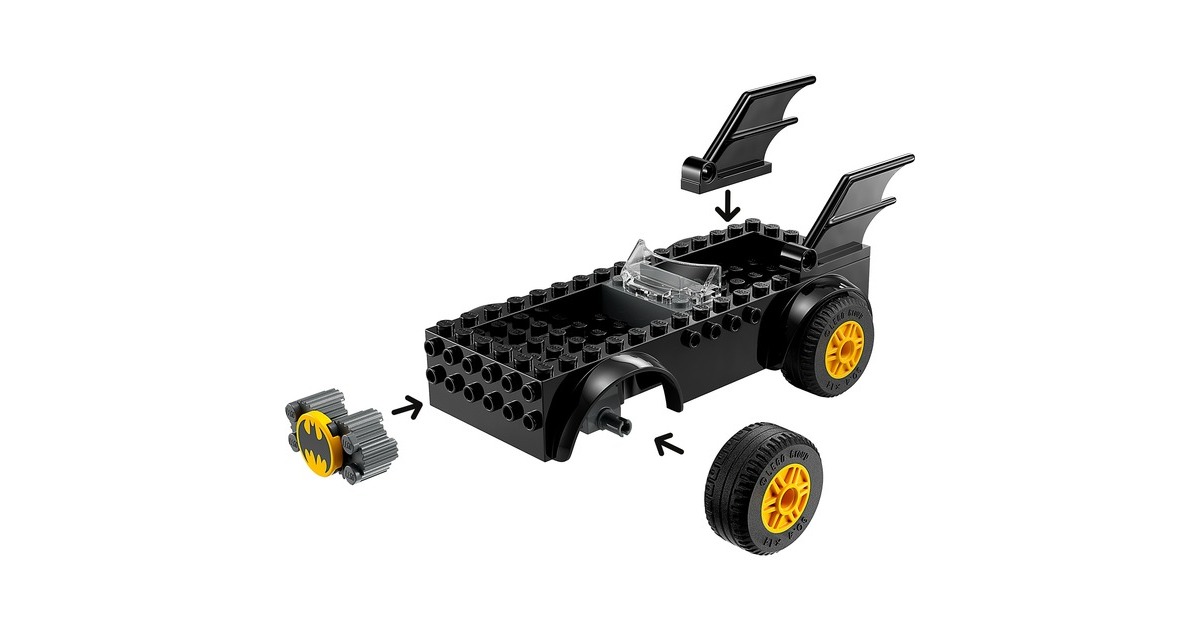 LEGO 76264 DC Super Heroes Verfolgungsjagd im Batmobile: Batman vs. Joker, Konstruktionsspielzeug