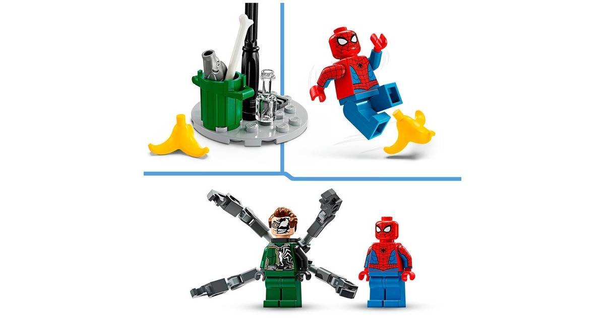 LEGO 76275 Marvel Super Heroes Motorrad-Verfolgungsjagd: Spider-Man vs. Doc Ock, Konstruktionsspielzeug