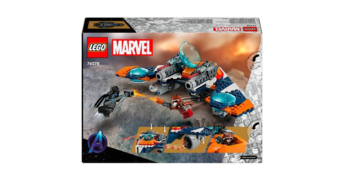 LEGO 76278 Marvel Super Heroes Rockets Raumschiff vs. Ronan, Konstruktionsspielzeug