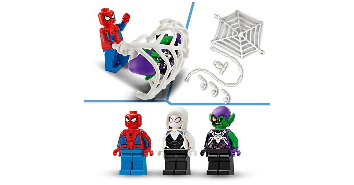 LEGO 76279 Marvel Super Heroes Spider-Mans Rennauto & Venom Green Goblin, Konstruktionsspielzeug