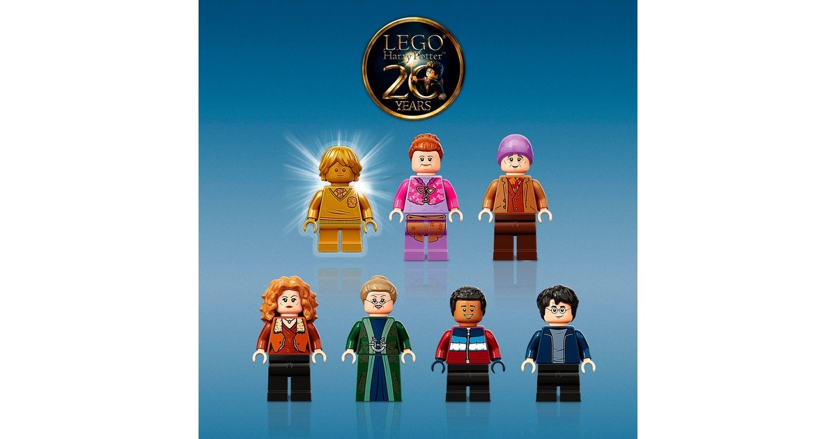LEGO 76388 Harry Potter Besuch in Hogsmeade, Konstruktionsspielzeug(Set zum 20. Jubiläum mit Ron als goldene Minifigur)