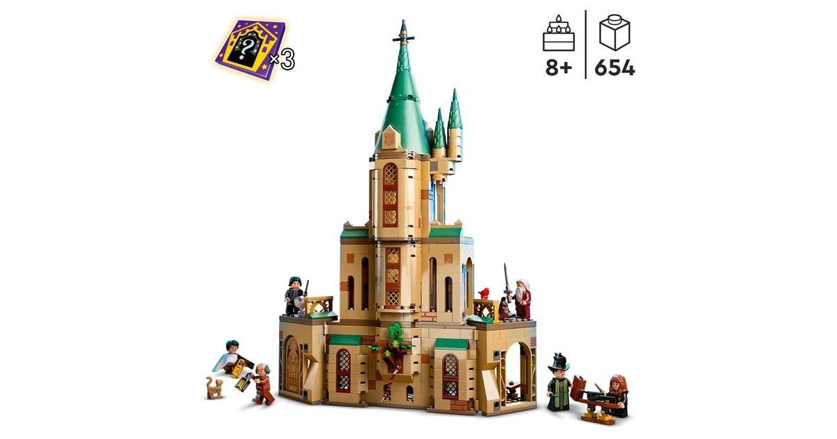 LEGO 76402 Harry Potter Hogwarts: Dumbledores Büro, Konstruktionsspielzeug(Schloss Erweiterung mit Gryffindors Schwert, 6 Minifiguren und Sprechendem Hut)