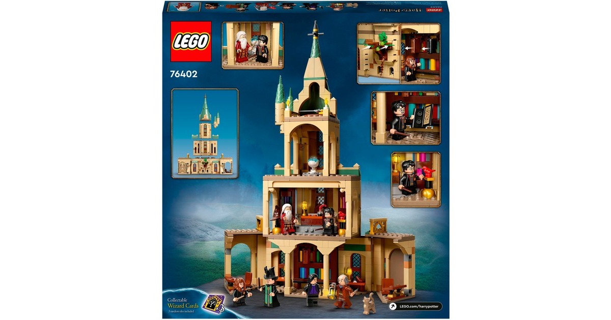 LEGO 76402 Harry Potter Hogwarts: Dumbledores Büro, Konstruktionsspielzeug(Schloss Erweiterung mit Gryffindors Schwert, 6 Minifiguren und Sprechendem Hut)
