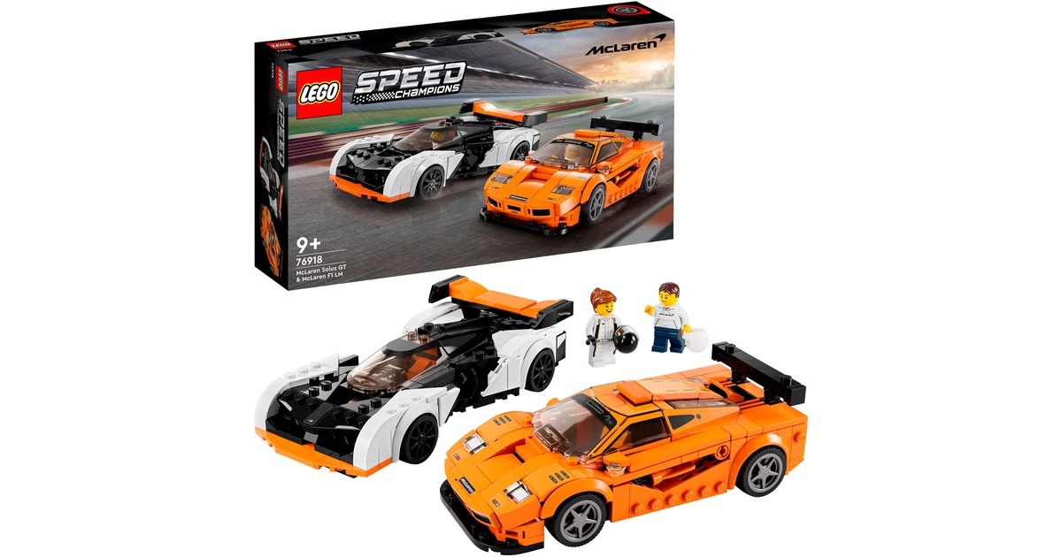 LEGO 76918 Speed Champions McLaren Solus GT & Mc Laren F1 LM, Konstruktionsspielzeug
