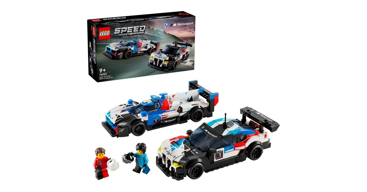 LEGO 76922 Speed Champions BMW M4 GT3 & BMW M Hybrid V8 Rennwagen, Konstruktionsspielzeug