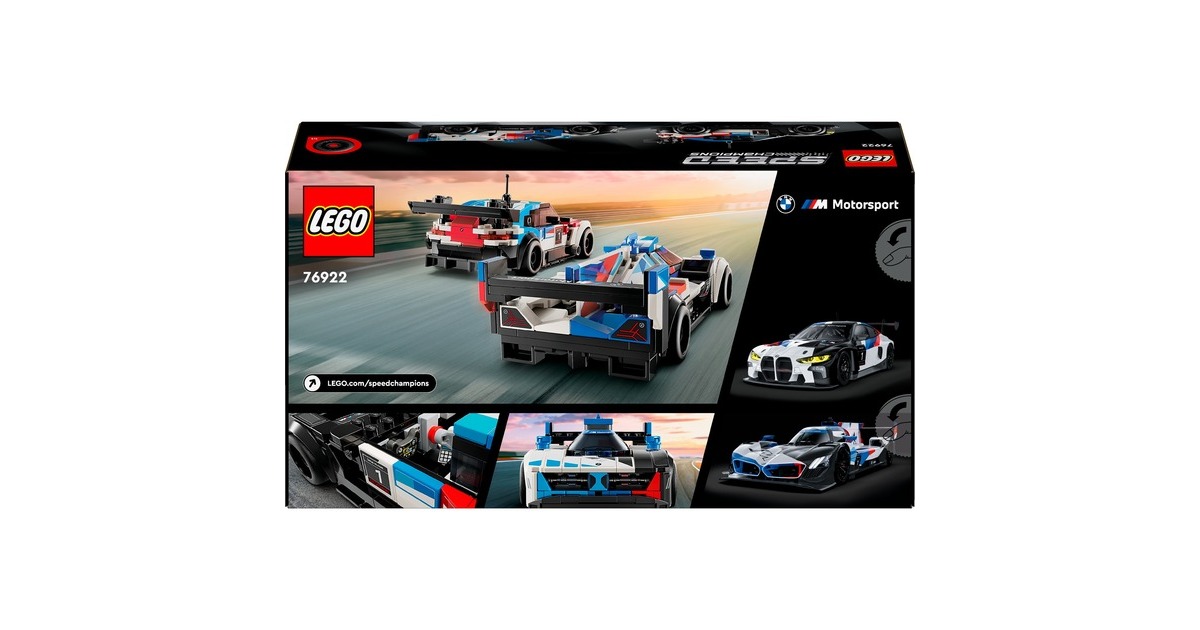 LEGO 76922 Speed Champions BMW M4 GT3 & BMW M Hybrid V8 Rennwagen, Konstruktionsspielzeug