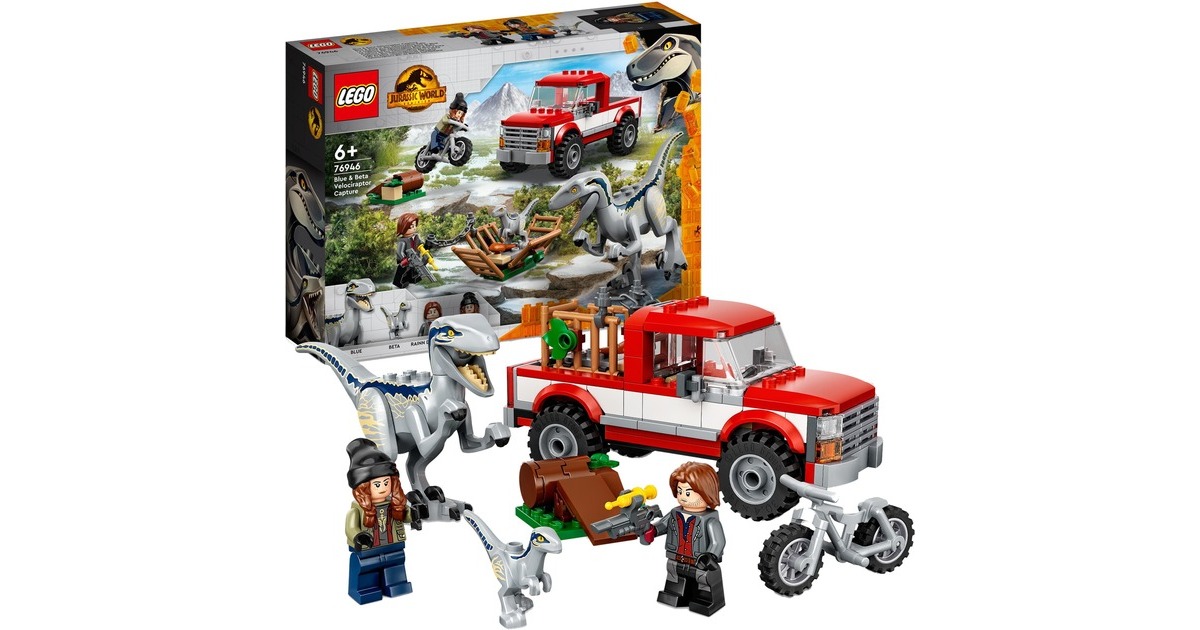LEGO 76946 Jurassic World Blue & Beta in der Velociraptor-Falle, Konstruktionsspielzeug