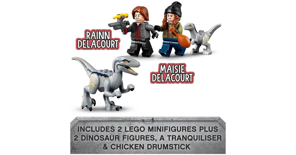 LEGO 76946 Jurassic World Blue & Beta in der Velociraptor-Falle, Konstruktionsspielzeug
