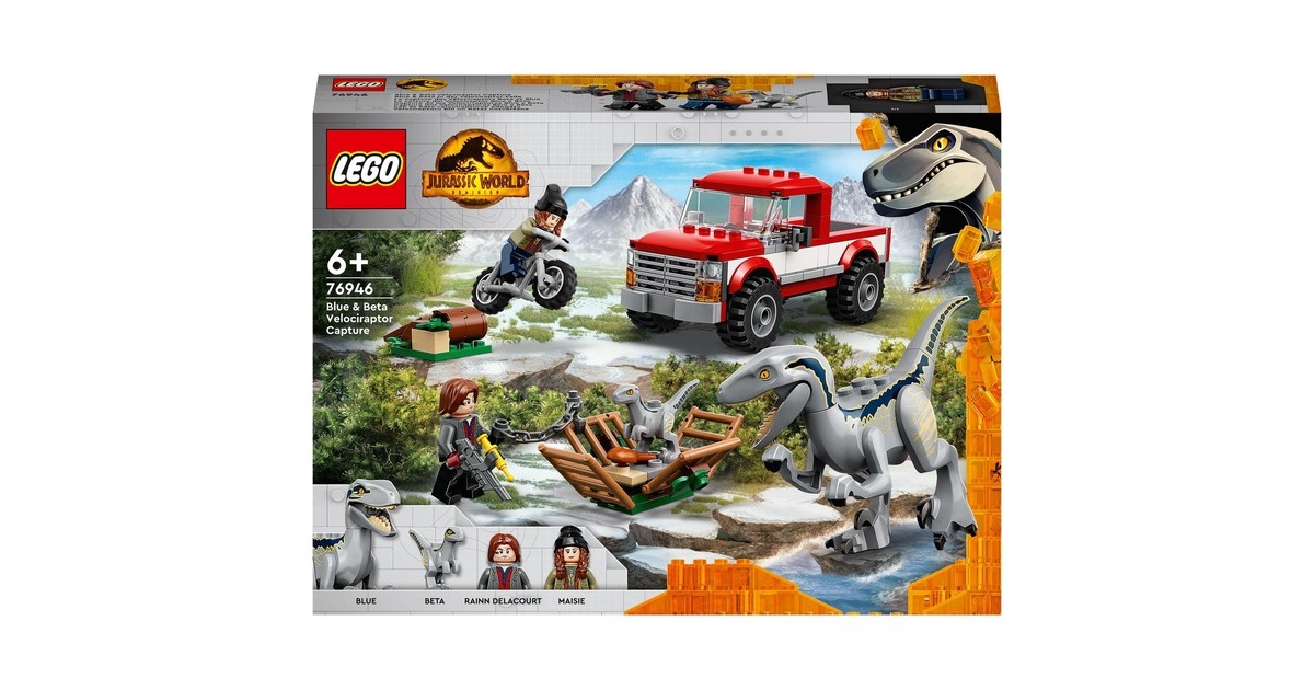 LEGO 76946 Jurassic World Blue & Beta in der Velociraptor-Falle, Konstruktionsspielzeug