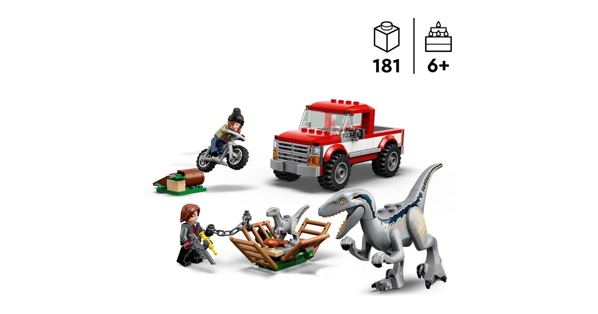 LEGO 76946 Jurassic World Blue & Beta in der Velociraptor-Falle, Konstruktionsspielzeug