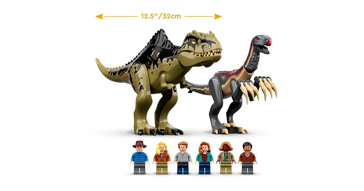 LEGO 76949 Jurassic World Giganotosaurus & Therizinosaurus Angriff, Konstruktionsspielzeug