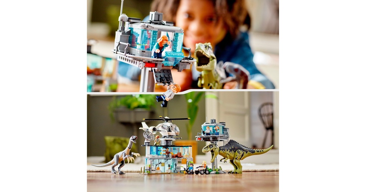 LEGO 76949 Jurassic World Giganotosaurus & Therizinosaurus Angriff, Konstruktionsspielzeug