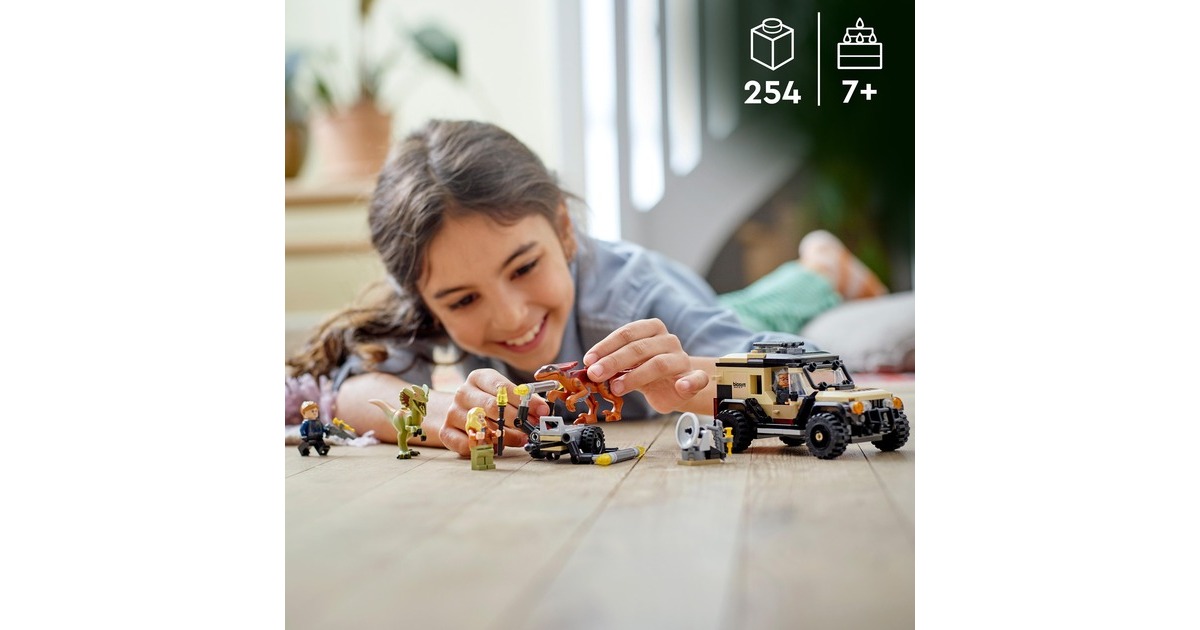 LEGO 76951 Jurassic World Pyroraptor & Dilophosaurus Transport, Konstruktionsspielzeug